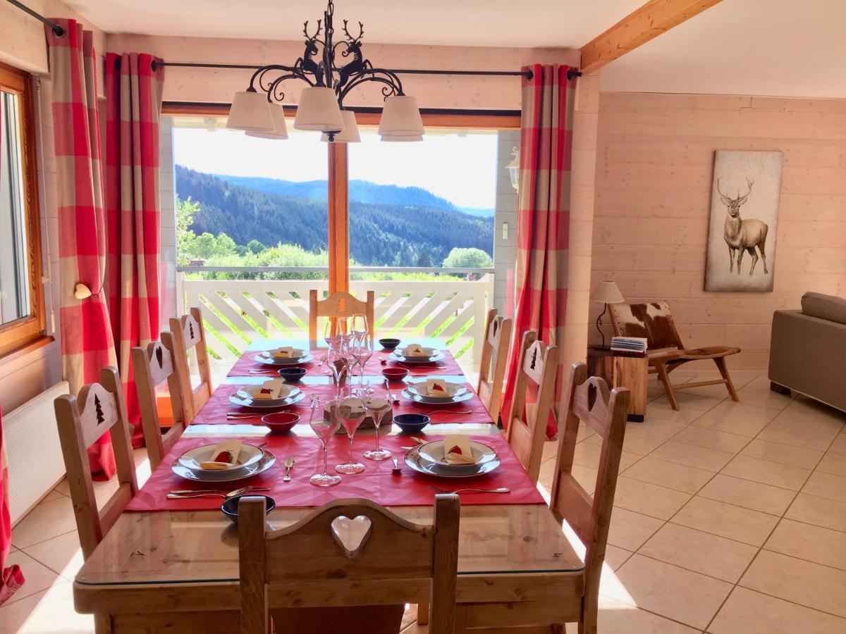 Chalet Le Flocon Bleu - Mauselaine Avec Vue Sur Le Lac De Gérardmer Exterior foto