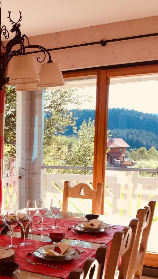 Chalet Le Flocon Bleu - Mauselaine Avec Vue Sur Le Lac De Gérardmer Exterior foto